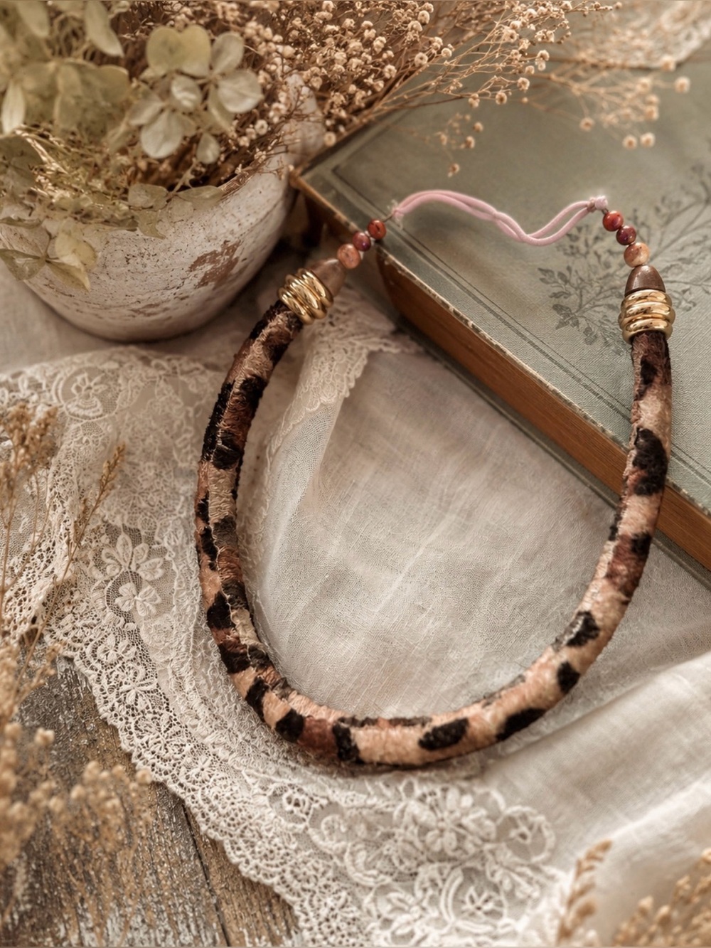 Yvonne LaFleur Nola Leopard Print Velvet Statement headband. Animal print
